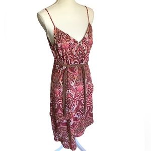 Sanctuary asymmetrical hem dress with removable belt and zipper. Size small.